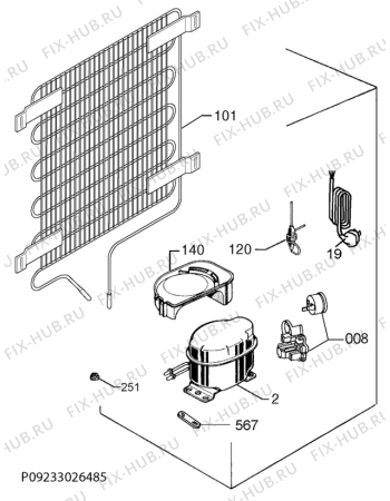 Взрыв-схема холодильника Ikea LAGAN 60241657 - Схема узла Cooling system 017